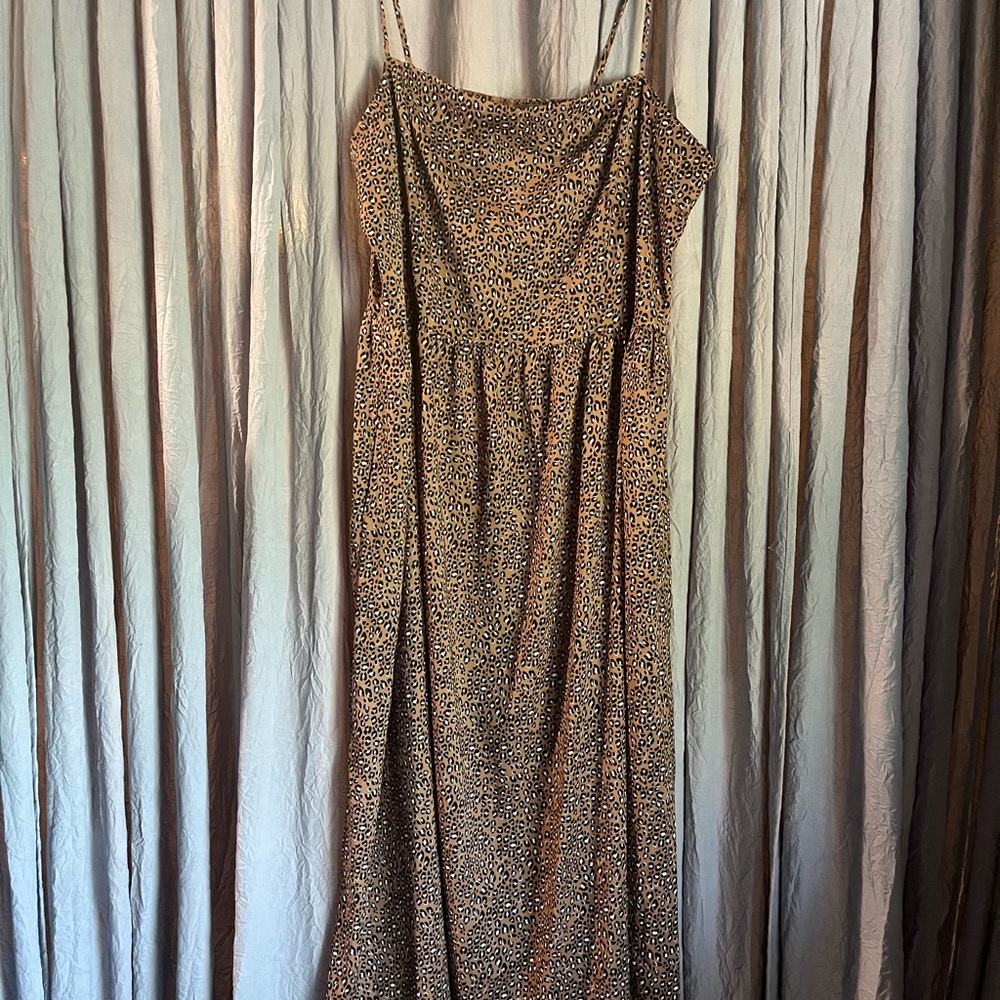 Goodthreads Black and Tan Sleeveless Spaghetti Strap Sundress